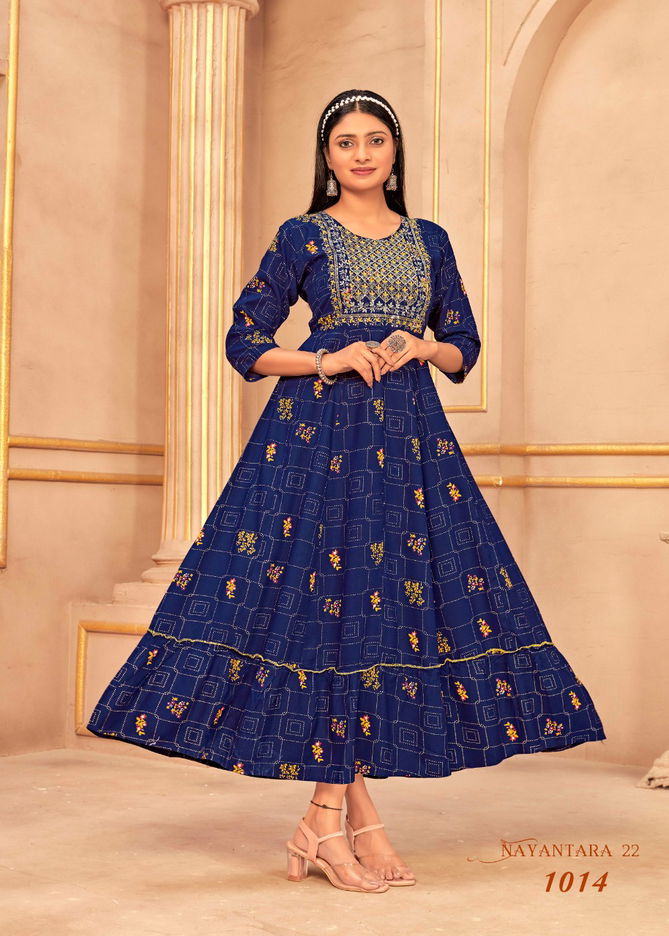 Banwery Nayanthara 22 Festive Wear Wholesale Embroidery Anarkali Kurtis
